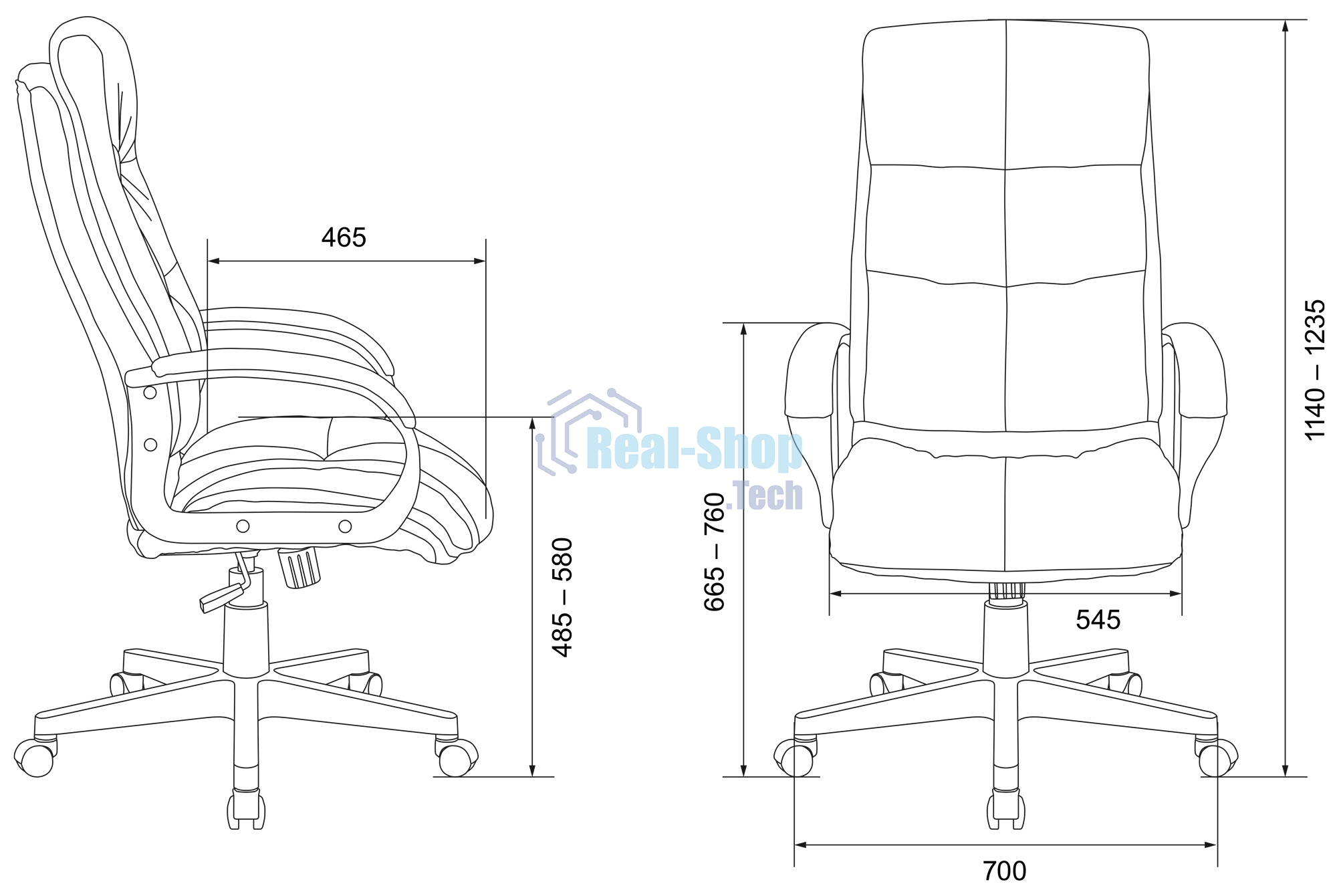 Кресло Бюрократ CH-824 Fabric Alfa 44 серый, ткань