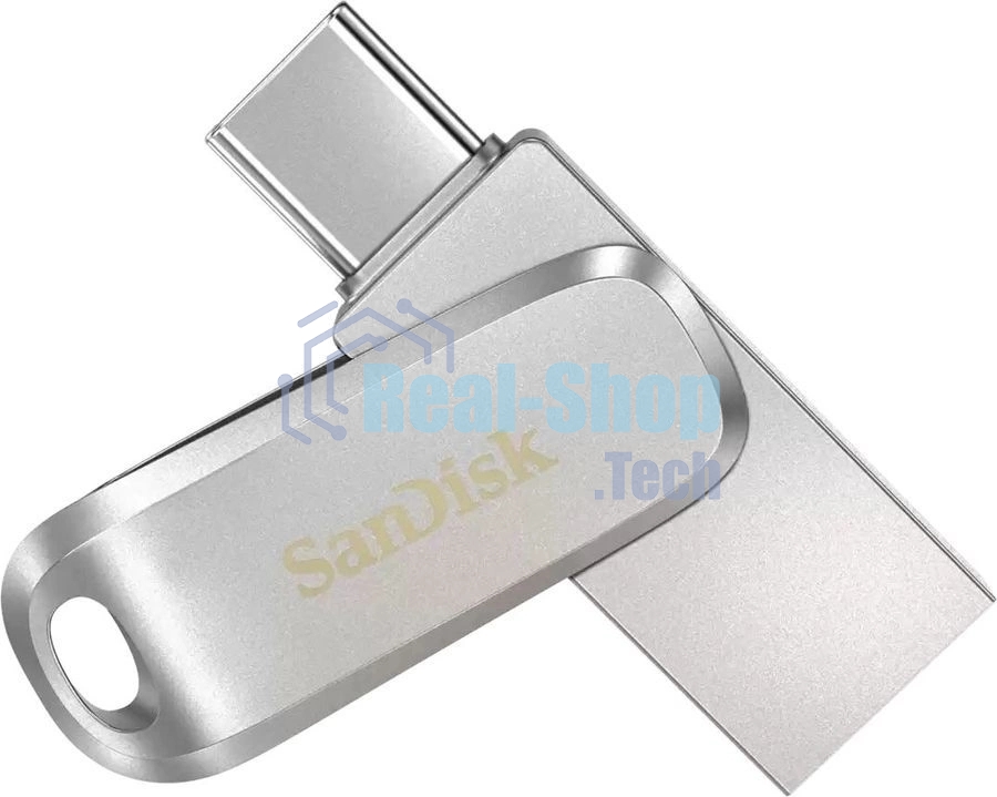 Флешка USB SanDisk Ultra Dual Luxe (SDDDC4-256G-G46), 256Gb, USB 3.2/USB Type-C, R/W 150/40, серебристый