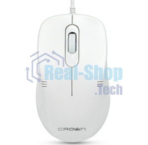 Мышь проводная Crown CMM-502 белый, 1000 dpi, USB, кнопки - 3
