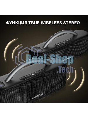 Колонка портативная Hyundai H-PS1028 черный 60W 2.0 BT 10м 4400mAh