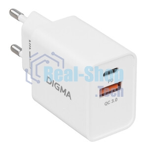 Сетевое зарядное устройство Digma DGW2C 3A PD белый