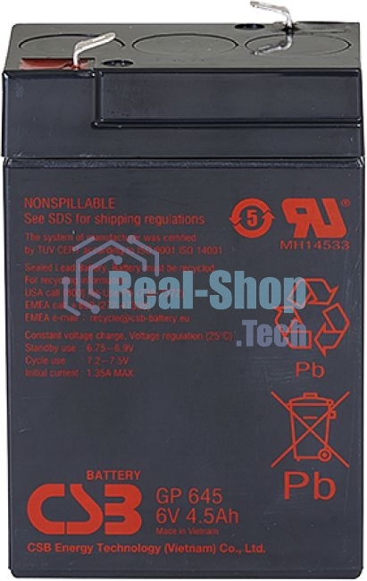 Батарея для ИБП CSB GP 645 (6V, 4.5Ah)