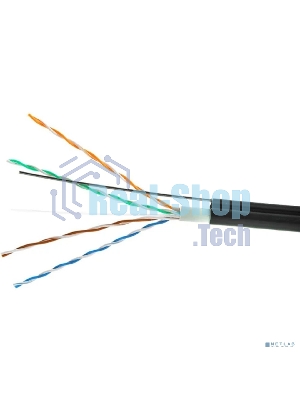 Кабель Cablexpert UPC-5051E-4-CU-OUTR, UTP outdoor 4x2x0.51 на тросу, медный, кат.5e, однож., 305м, coil, черный