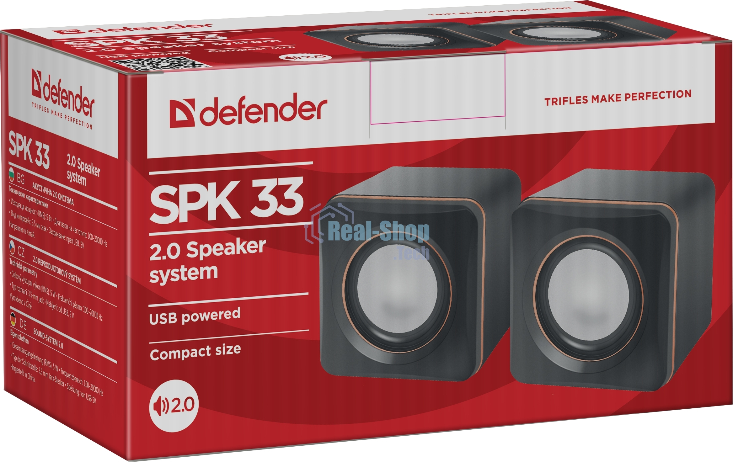 Акустическая система Defender SPK 33 (2.0,5 Вт, питание от USB)