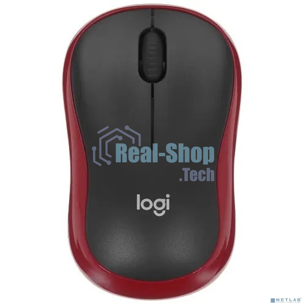 Мышь беспроводная Logitech M185, красный, 1000 dpi, радиоканал, USB, кнопки - 3
