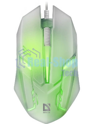 Мышь проводная Defender Cyber MB-560L белый, 1200 dpi, USB, кнопки - 3
