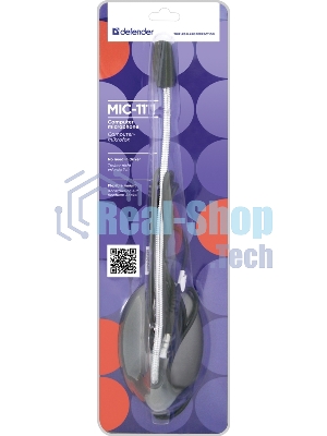 Микрофон компьютерный Defender MIC-111, серый, кабель 1,5 м