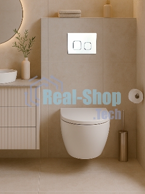 Инсталляция с унитазом комплект BAU IDEAL 6 в 1: унитаз подвесной безободковый торнадо Bau Hotel 53х36, быстросъемное сиденье микролифт, кнопка смыва BAU Strike, белая/хром