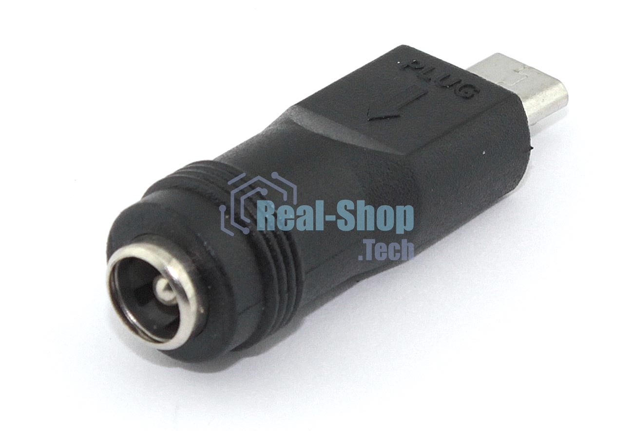 Переходник 5,5x2,1 мама на Micro USB папа 5 Pin