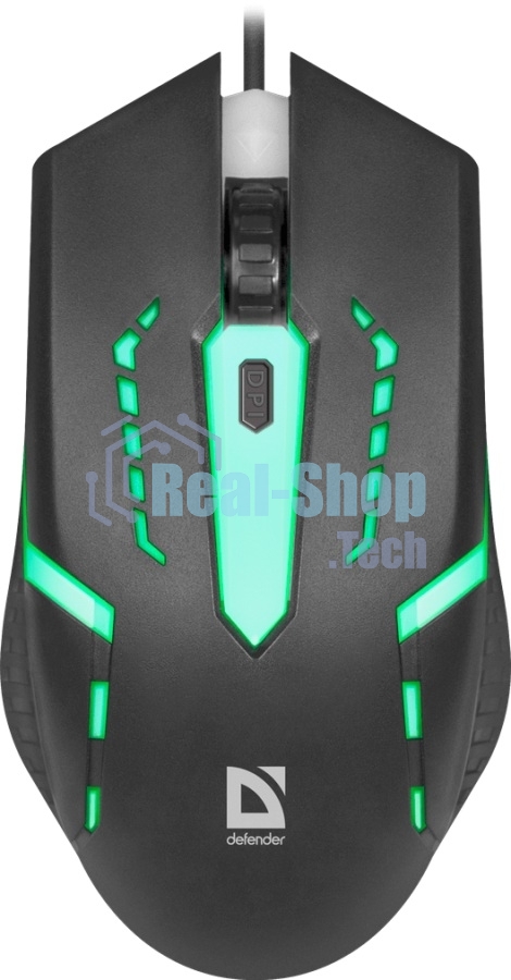 Мышь проводная Defender Hit MB-601 черный, 1200 dpi, USB, кнопки - 4