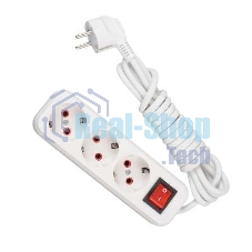 Удлинитель 3х3 м с заземл. 16А IP20 с выкл. Lezard 720-0303-302 Удлинитель 3х3 м с заземл. 16А IP20 с выкл. Lezard 720-0303-302