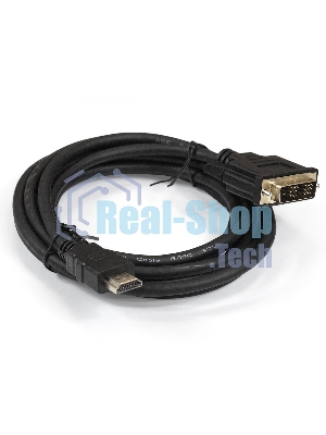 Кабель ExeGate EX284894RUS HDMI-DVI ExeGate EX-CC-HDMIM-DVIM-3.0 (19M/19M, single link, 3м, позолоченные контакты)