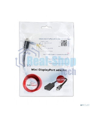 Переходник miniDisplayPort - DisplayPort, Cablexpert A-mDPM-DPF-001, 20M/20F, 16см, черный, пакет