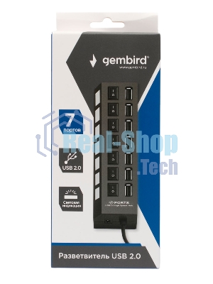 USB-концентратор Gembird UHB-U2P7-01, USB 2.0, 7хUSB, USB