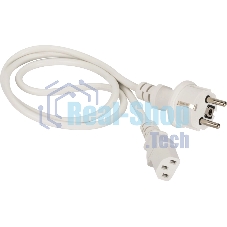 Шнур питания Lanmaster C13-Schuko, 3х0.75, 220В, 10А, белый, 3 метра