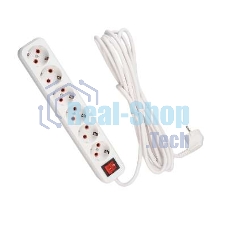 Удлинитель 6х5 м с заземл. 16А IP20 с выкл. Lezard 720-0605-602