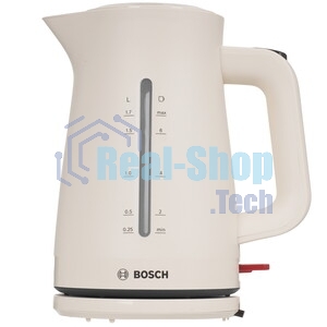 Электрочайник Bosch TWK3M127 бежевый, 1.7 л, 2400 Вт, скрытый нагревательный элемент