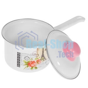 Ковш APPETITE SH05253 pretty 1,5 лиз нерж. стали. Объем 1,5л, размеры: 16х7,5 см, стекл. крышка, прутковая ручка,подар.коробка