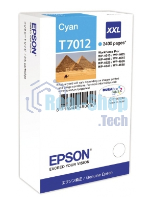 Картридж струйный Epson T70124010 голубой (3400 стр.) для WorkForce WP-4015DN WP-4015, WP-4025DW WP-4025, WP-4095DN WP-4095, WP-4515DN WP-4515, WP-4525DNF WP-4525, WP-4535DWF WP-4535, WP-4595DNF WP-4595