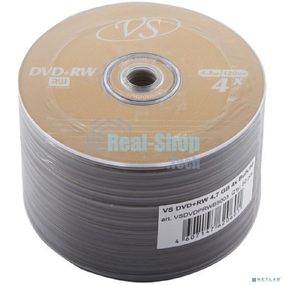 Диск DVD+RW VS 4.7 Gb, 4x, Bulk (50), (50/600).