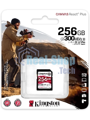 Флеш карта SDXC 256Gb Class10 Kingston SDR2/256Gb Canvas React Plus w/o adapter