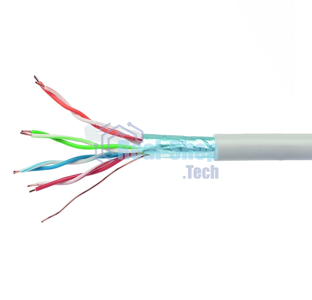 Кабель Cablexpert FPC-5004E-SOL/100, FTP indoor 4x2x0.48, CCA, кат.5е, однож., 100м, box, серый