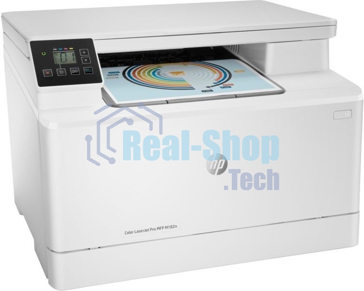 МФУ лазерное HP Color LaserJet Pro MFP M182n (7KW54A), A4, цветной, печ. до 16 стр/мин., 600 x 600 dpi (печать) 1200x1200dpi (скан.), USB, RJ-45, Air Print, Mopria