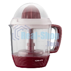 Соковыжималка Scarlett SC-JE50C08 красный/белый, цитрусовая, 25 Вт, 1200 мл, механическое