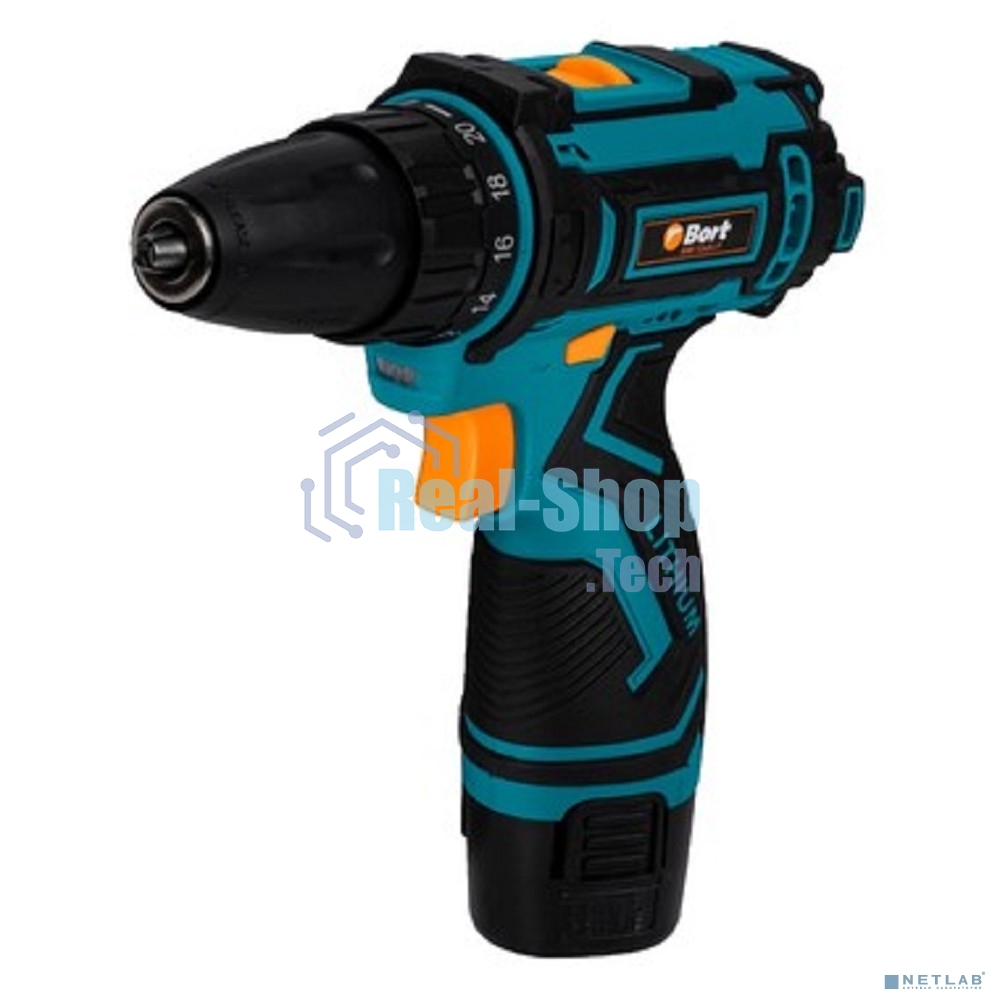 Дрель-шуруповерт Bort BAB-12x2Li-F, 12 В, 1,5 Ач, 36 Нм, щеточный