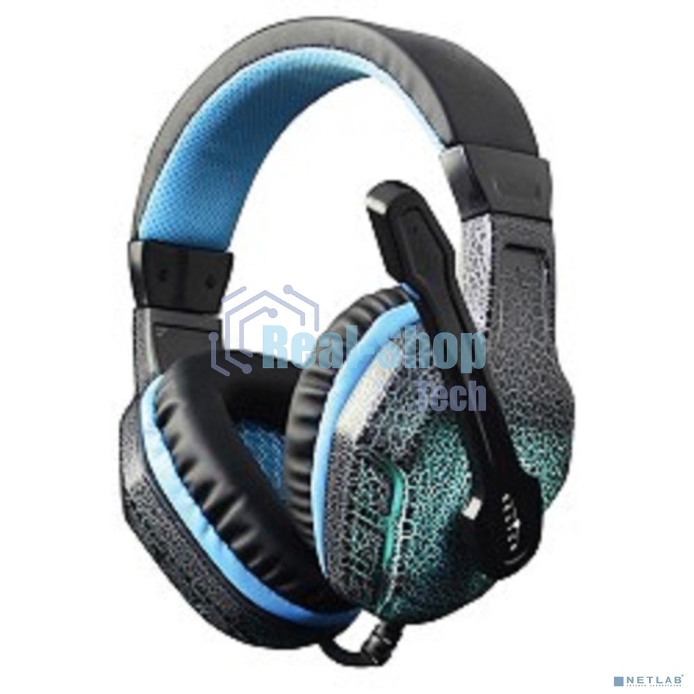 Наушники с микрофоном Оклик HS-L400G ZEUS черный/синий 2.2м мониторные оголовье
