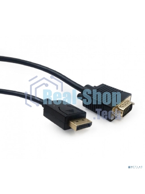 Кабель DisplayPort->VGA Cablexpert CCP-DPM-VGAM-6, 1,8м, 20M/15M, черный, экран, пакет