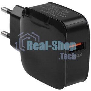 Сетевое зарядное устройство Cablexpert MP3A-PC-41, 18Вт, 3А, быстрая зарядка QC3.0, 1 порт USB, черный, пакет