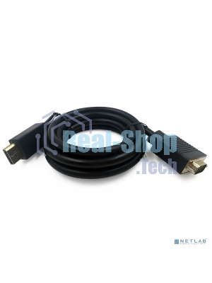 Кабель DisplayPort->VGA Cablexpert CCP-DPM-VGAM-6, 1,8м, 20M/15M, черный, экран, пакет