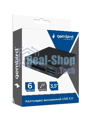 Кард-ридер Gembird FDI2-ALLIN1-03-B/черный/TF/SD/MS/CF/XD SDHC/USB 3.0/пластик