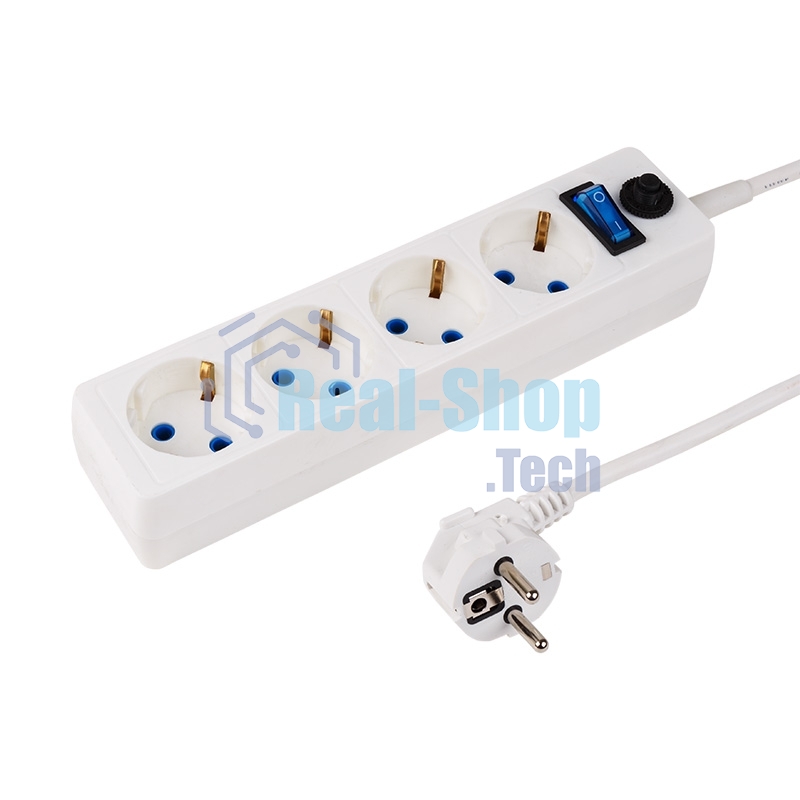 Сетевой фильтр PROconnect STANDARD 4 гнезда, 3 м, 3х0.75 мм², с/з + автовыкл., белый