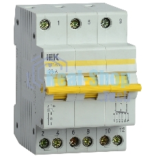 Выключатель-разъединитель трехпозиционный 3п ВРТ-63 25А IEK MPR10-3-025