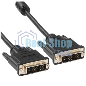Кабель DVI-D single link Cablexpert CC-DVIL-BK-6, 19M/19M, 1.8м, CCS, черный, экран, феррит.кольца, пакет