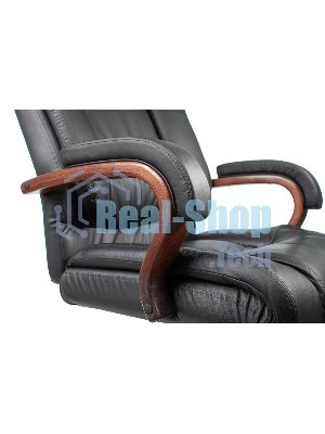 Кресло Бюрократ T-9925WALNUT/BLACK черный, кожа
