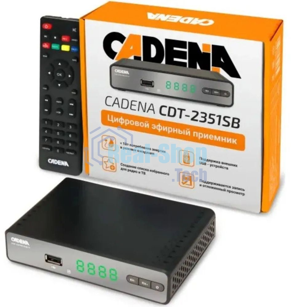 Приставка для цифрового ТВ Cadena CDT-2351SB черный, DVB-T2, DVB-T, HDMI, USB 2.0