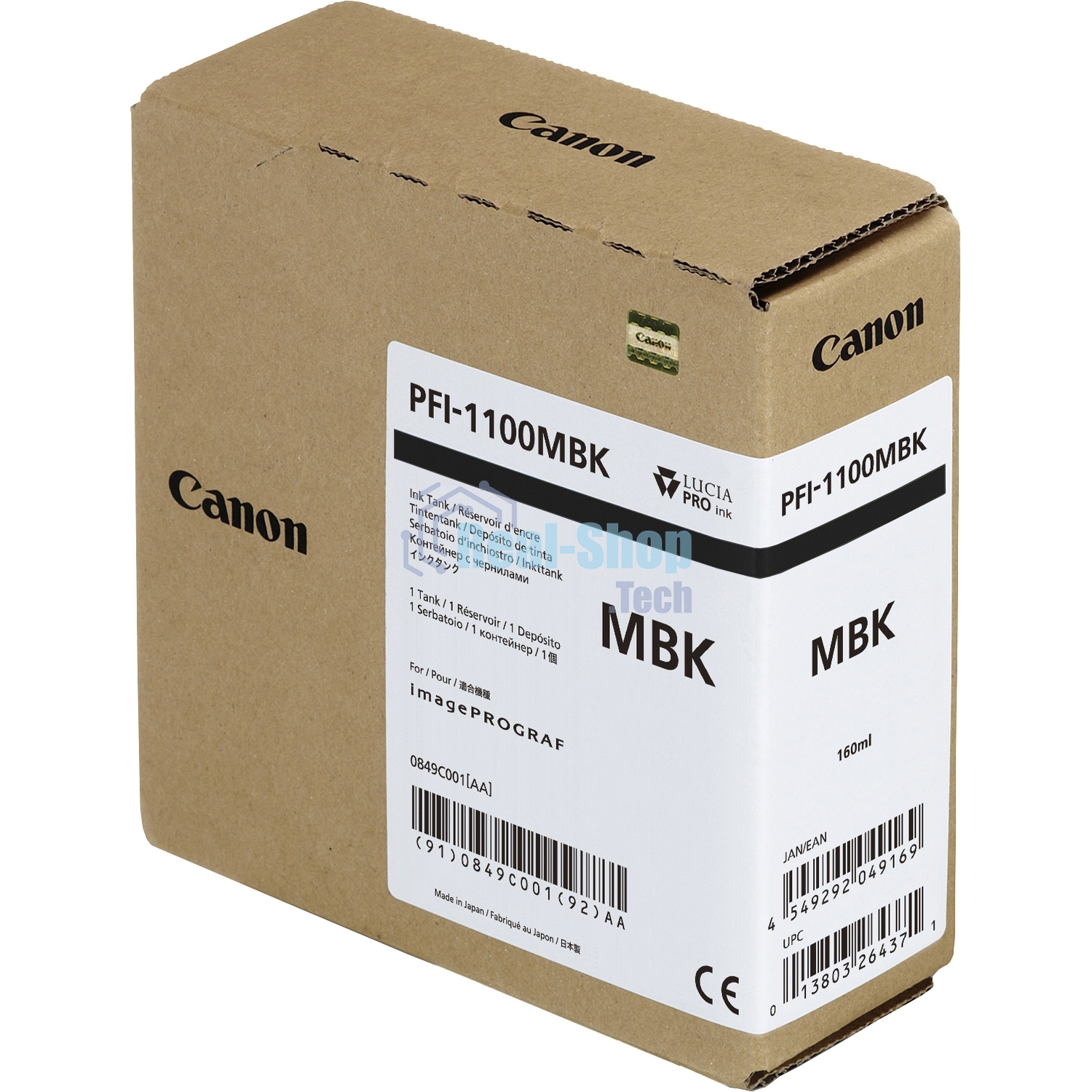 Картридж струйный Canon PFI-1100 MBK (0849C001) матовый черный (160 мл.) для Canon imagePROGRAF PRO-2000, PRO-4000, PRO-4000S, PRO-6000S