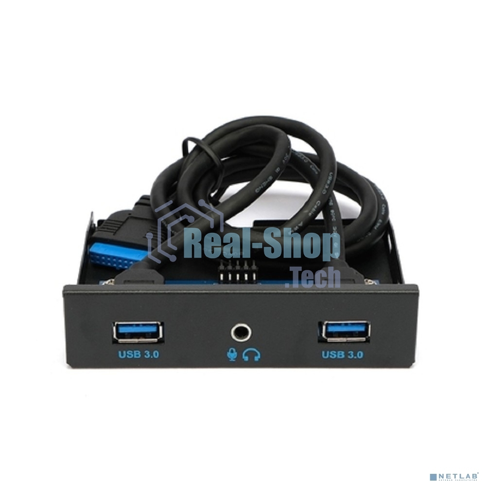 Планка на переднюю панель Gembird FP3.5-USB3-2A-HDA, USB, 2xUSB-A 3.0 + 1xJack 3.5мм, 3.5