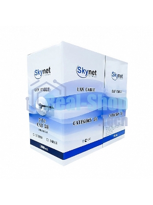 Кабель SkyNet Standart UTP indoor 2x2x0,48, медный, FLUKE TEST, кат.5e, однож., 305 м, box, серый