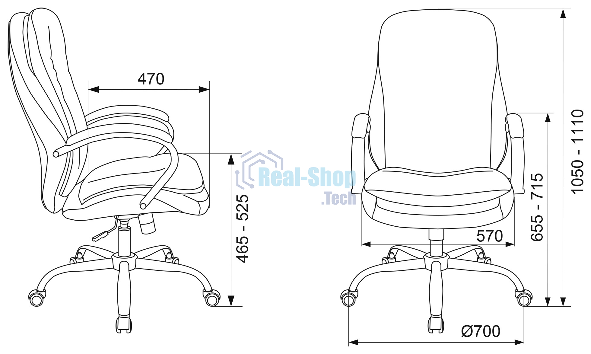 Кресло Бюрократ T-9950SL Fabric Light-20 черный, ткань