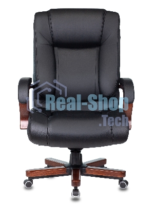 Кресло Бюрократ T-9925WALNUT/BLACK черный, кожа
