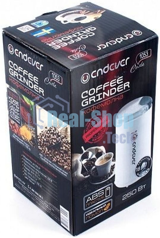 Кофемолка Endever Costa-1053, 250 Вт, 15000 об/мин, вес продукта для помола 100 гр, ABS-пластик, защита от перегрева двигателя