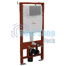 Инсталляция усиленная BAU IDEAL, клавиша BAU Wheel антивандальная, нержавеющая сталь брашированная