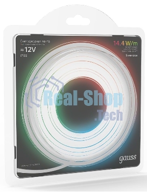 Лента светодиодная LED Gauss 5050 -SMD 14.4W 12V DC RGb IP66 (блистер 5м)