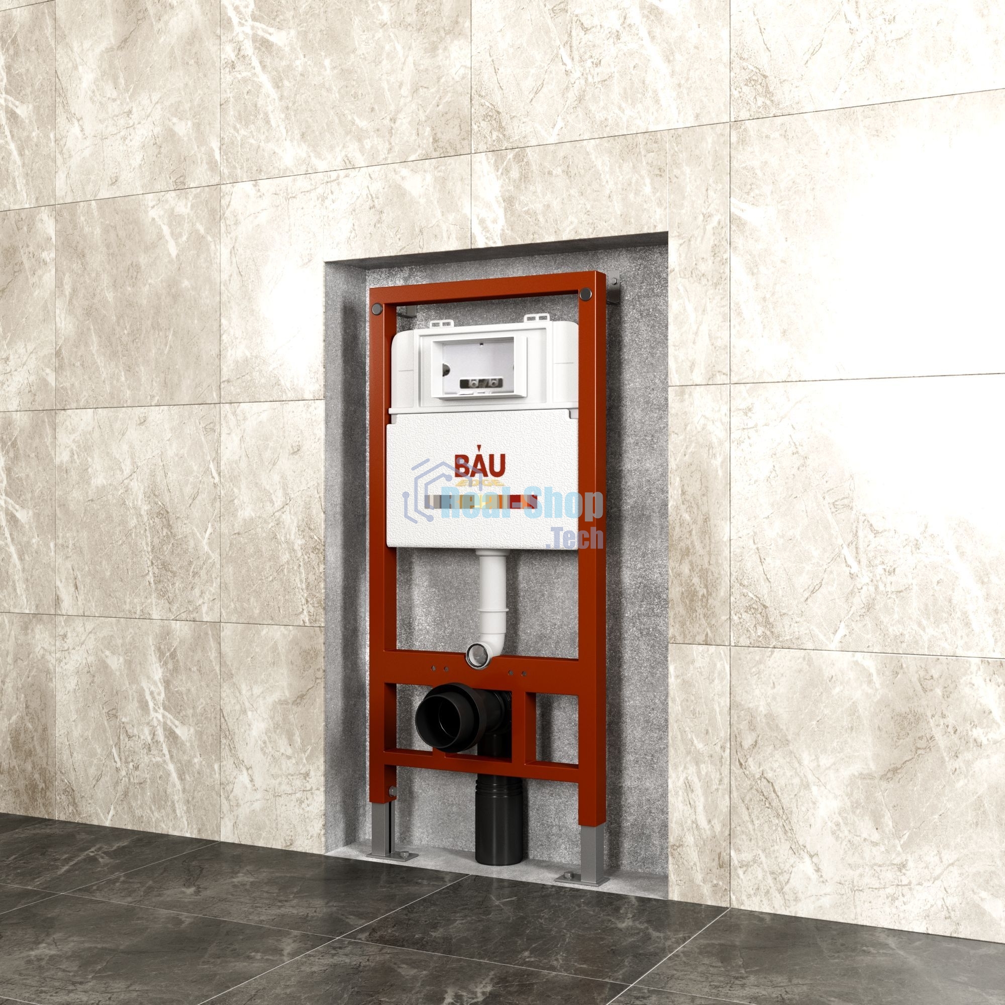 Инсталляция BAU PRO для подвесного унитаза, клавиша смыва BAU Hotel для инсталляции, черный матовый