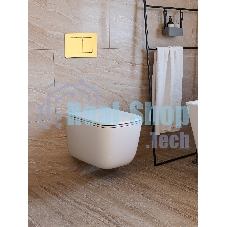 Инсталляция с унитазом комплект BAU IDEAL 6 в 1: унитаз подвесной безободковый торнадо Bau Dream 51х35, быстросъемное сиденье микролифт, кнопка смыва BAU Lightзолото