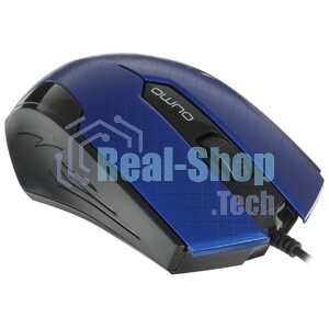 Мышь проводная Qumo Office M14 синий, 1000 dpi, USB, кнопки - 3